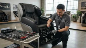 Routine upkeep of a heavy duty massage chair for high volume spas to ensure peak operational uptime.