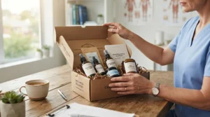 A clinic manager unpacking low-cost cupping sets under $50 for massage clinics for an initial trial period.