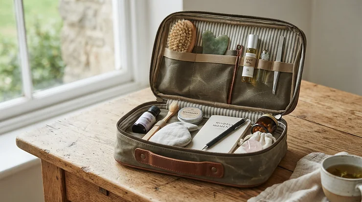 Portable cupping sets under $50 for massage clinics packed neatly in a mobile practitioner travel bag.