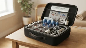 Portability and storage options featuring a silicone cupping set vs glass cupping set